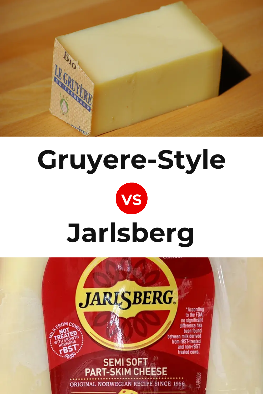 Gruyere-Style Cheese vs Jarlsberg Cheese Pinterest comparison