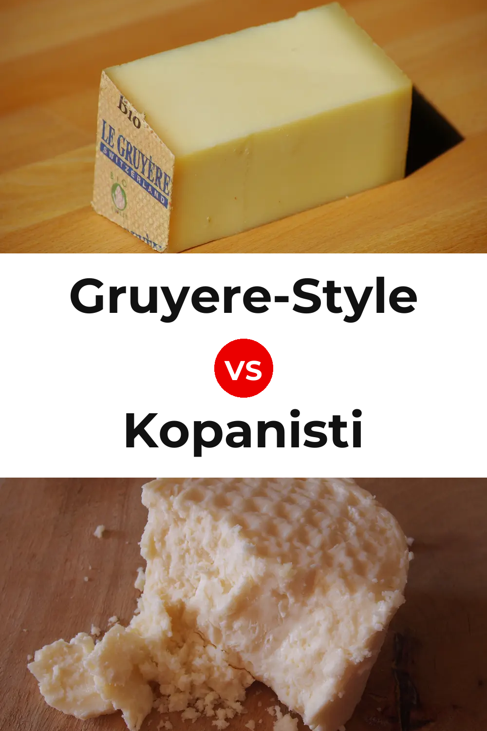 Gruyere-Style Cheese vs Kopanisti Cheese Pinterest comparison