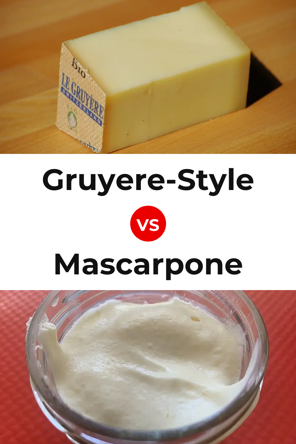 Gruyere-Style Cheese vs Mascarpone Cheese Pinterest comparison