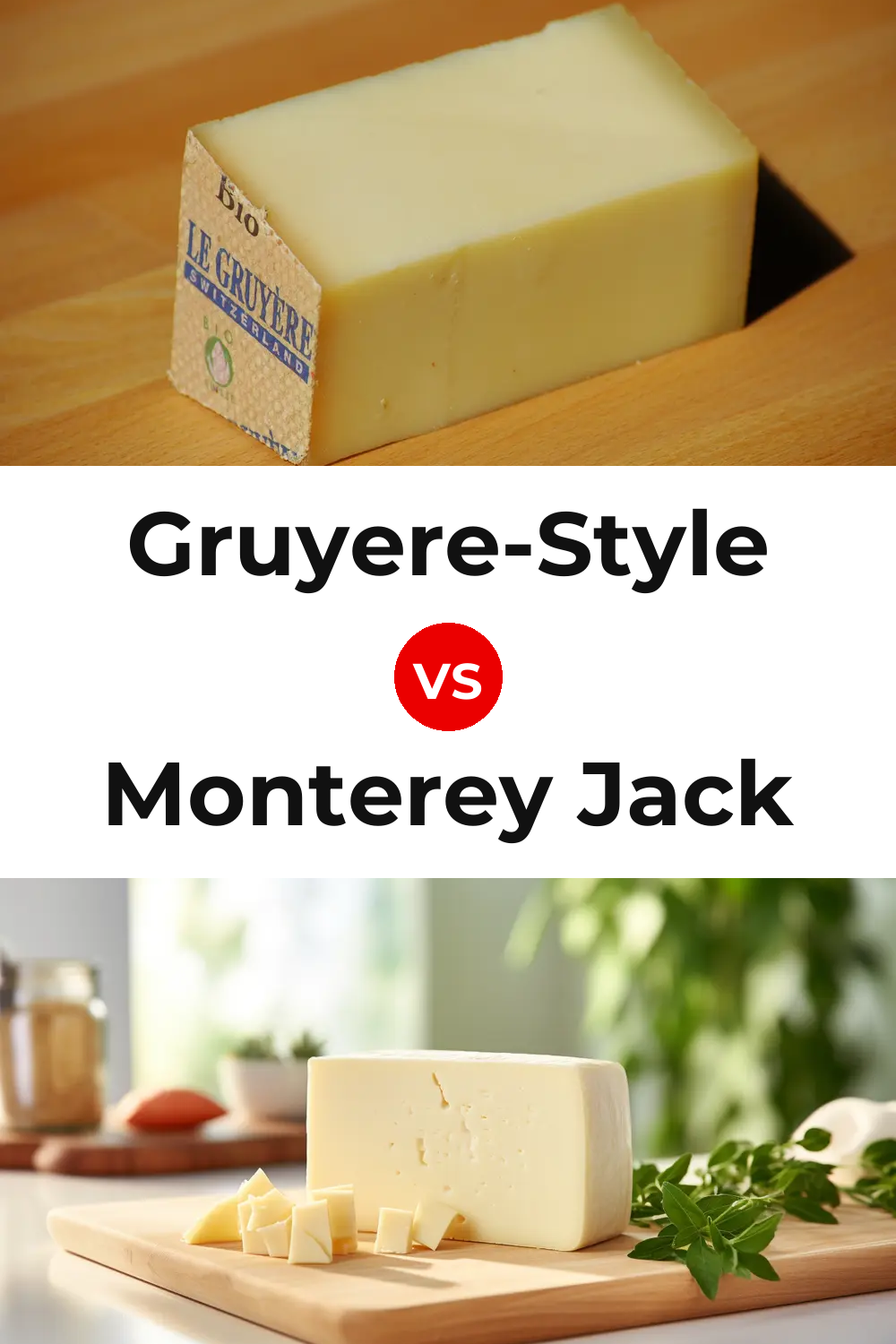 Gruyere-Style Cheese vs Monterey Jack Cheese Pinterest comparison