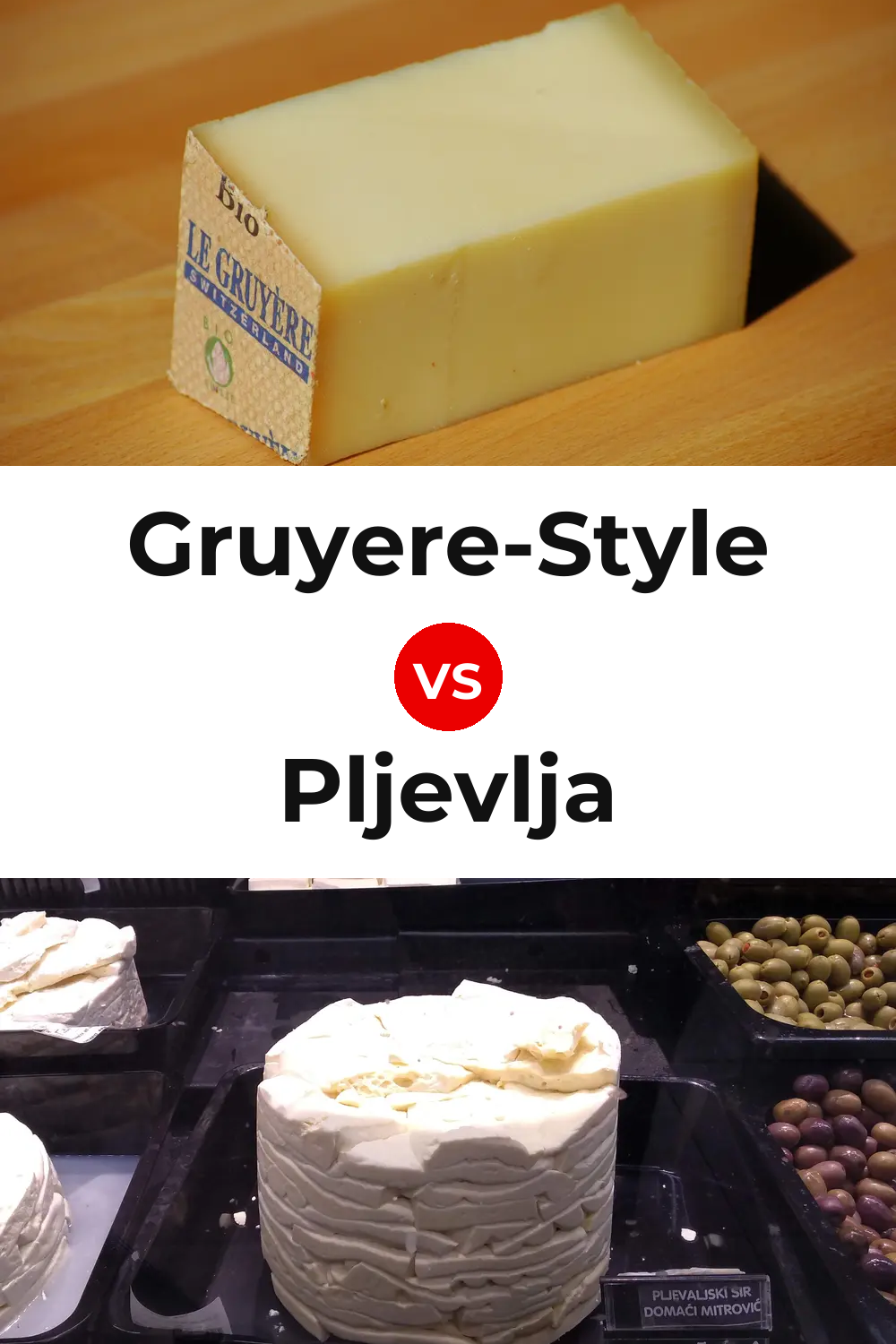 Gruyere-Style Cheese vs Pljevlja Cheese Pinterest comparison
