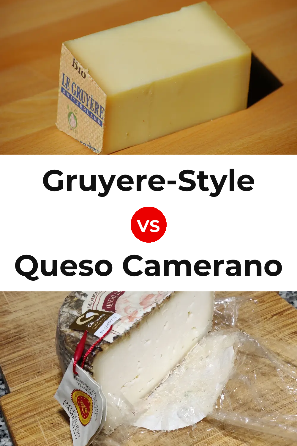 Gruyere-Style Cheese vs Queso Camerano Pinterest comparison