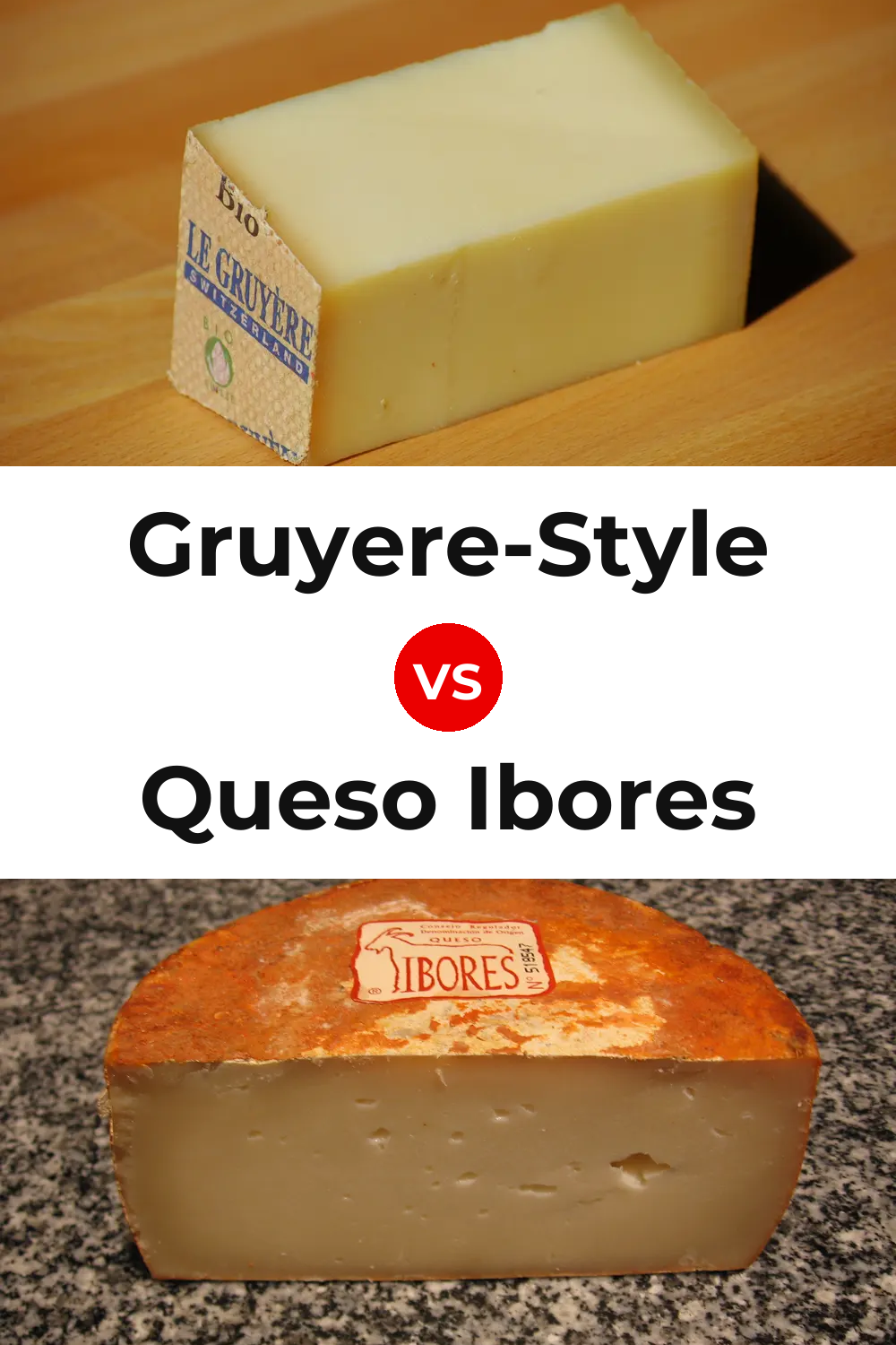 Gruyere-Style Cheese vs Queso Ibores Pinterest comparison