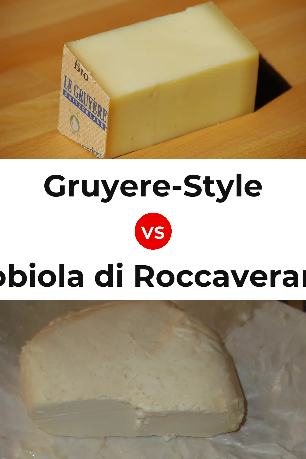 Gruyere-Style Cheese vs Robiola di Roccaverano Cheese Pinterest comparison