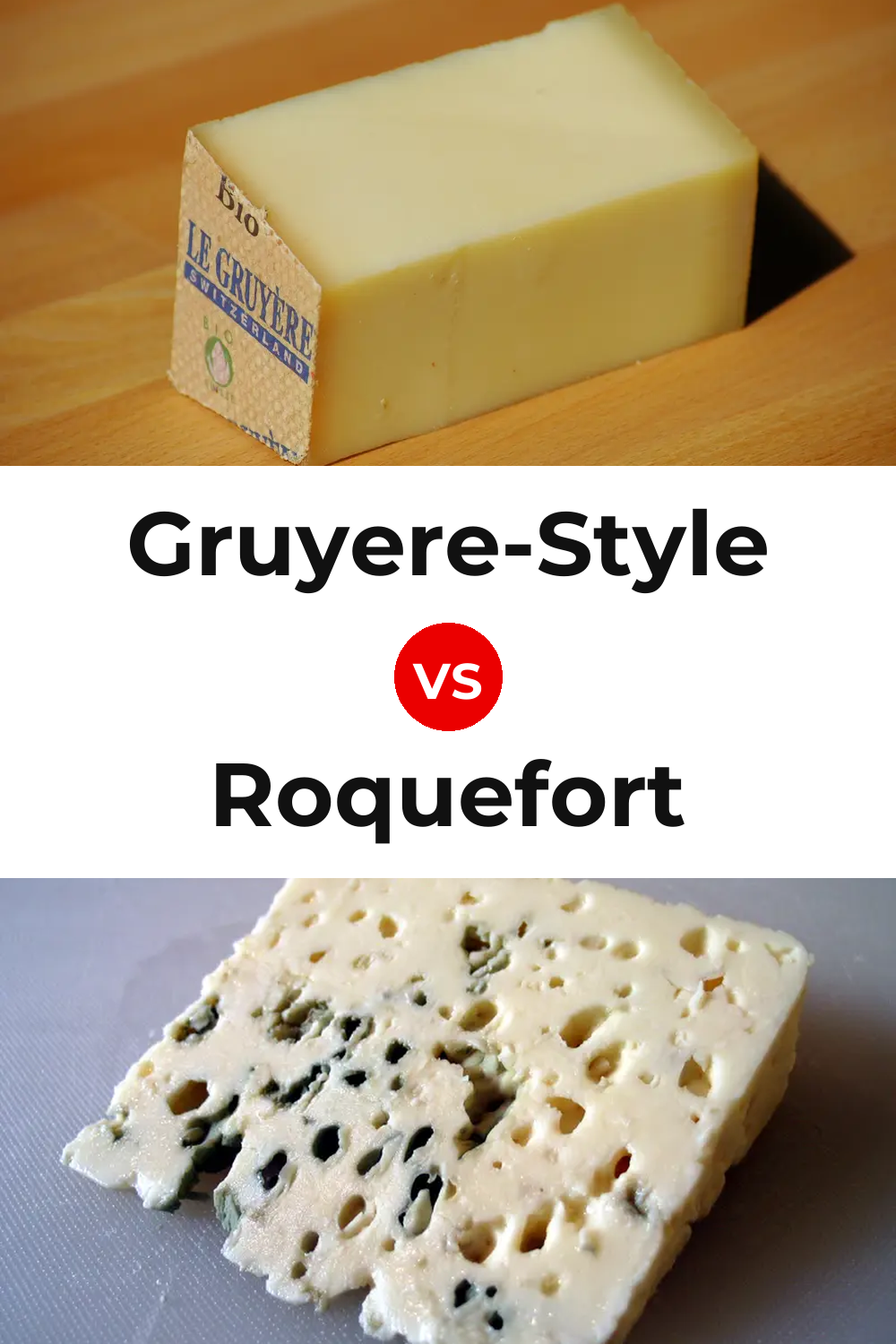 Gruyere-Style Cheese vs Roquefort Cheese Pinterest comparison