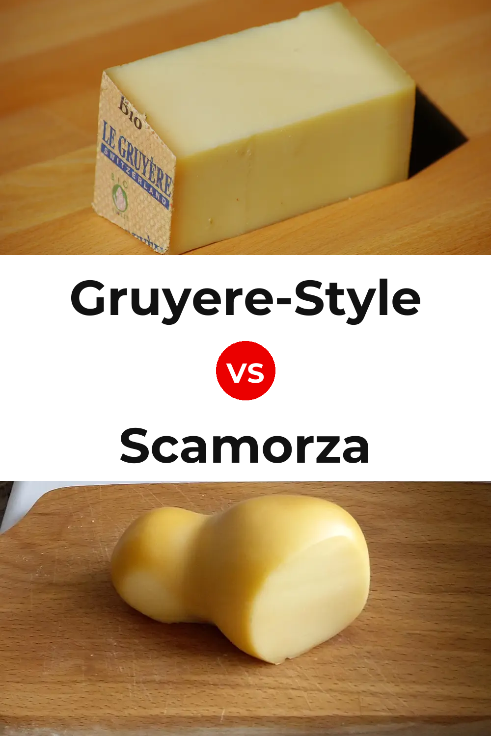 Gruyere-Style Cheese vs Scamorza Cheese Pinterest comparison