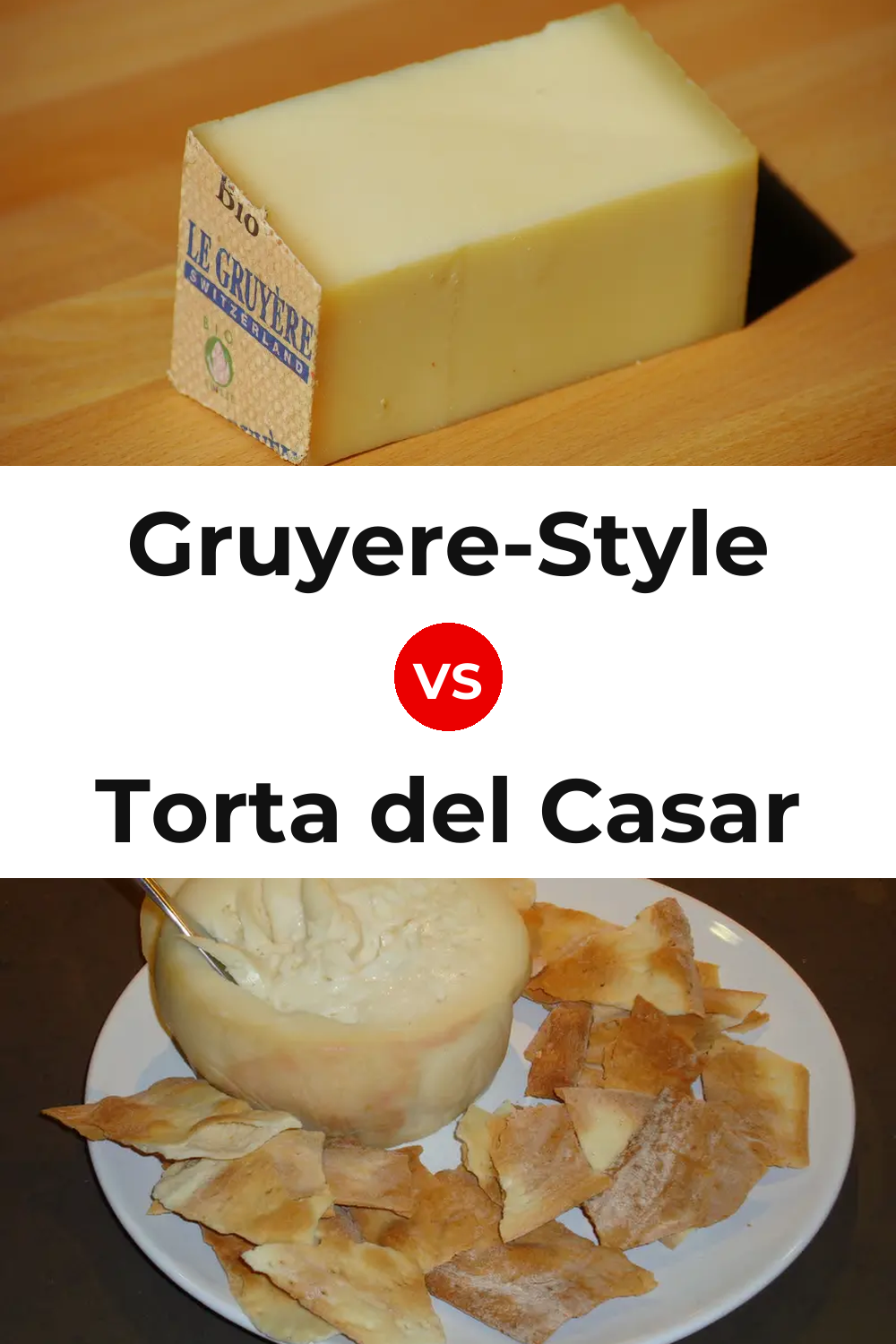 Gruyere-Style Cheese vs Torta del Casar Cheese Pinterest comparison