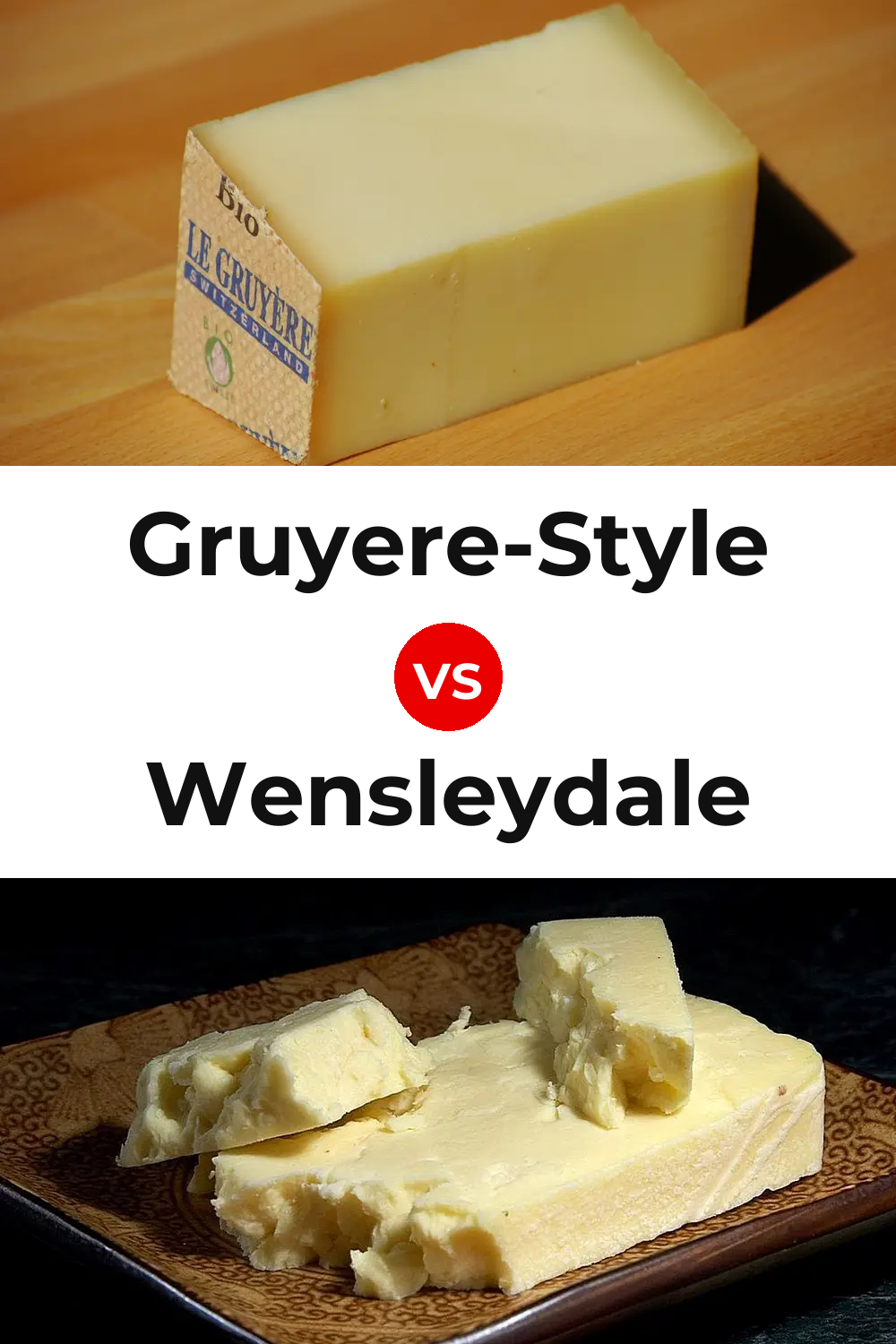 Gruyere-Style Cheese vs Wensleydale Cheese Pinterest comparison