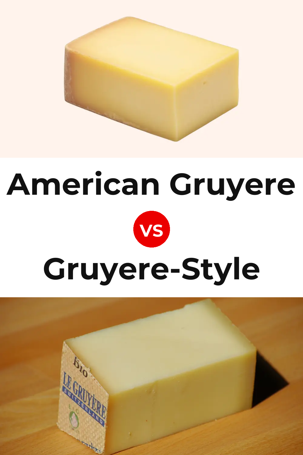 American Gruyere Cheese vs Gruyere-Style Cheese Pinterest comparison