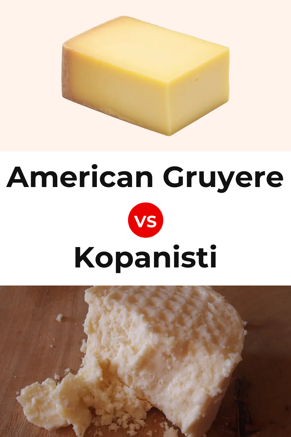American Gruyere Cheese vs Kopanisti Cheese Pinterest comparison