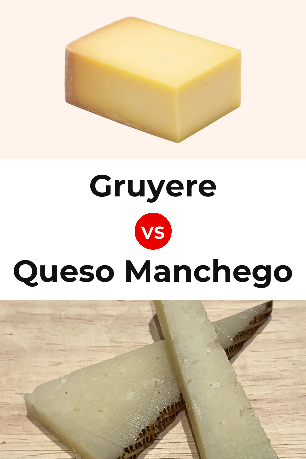 American Gruyere Cheese vs Queso Manchego Pinterest comparison