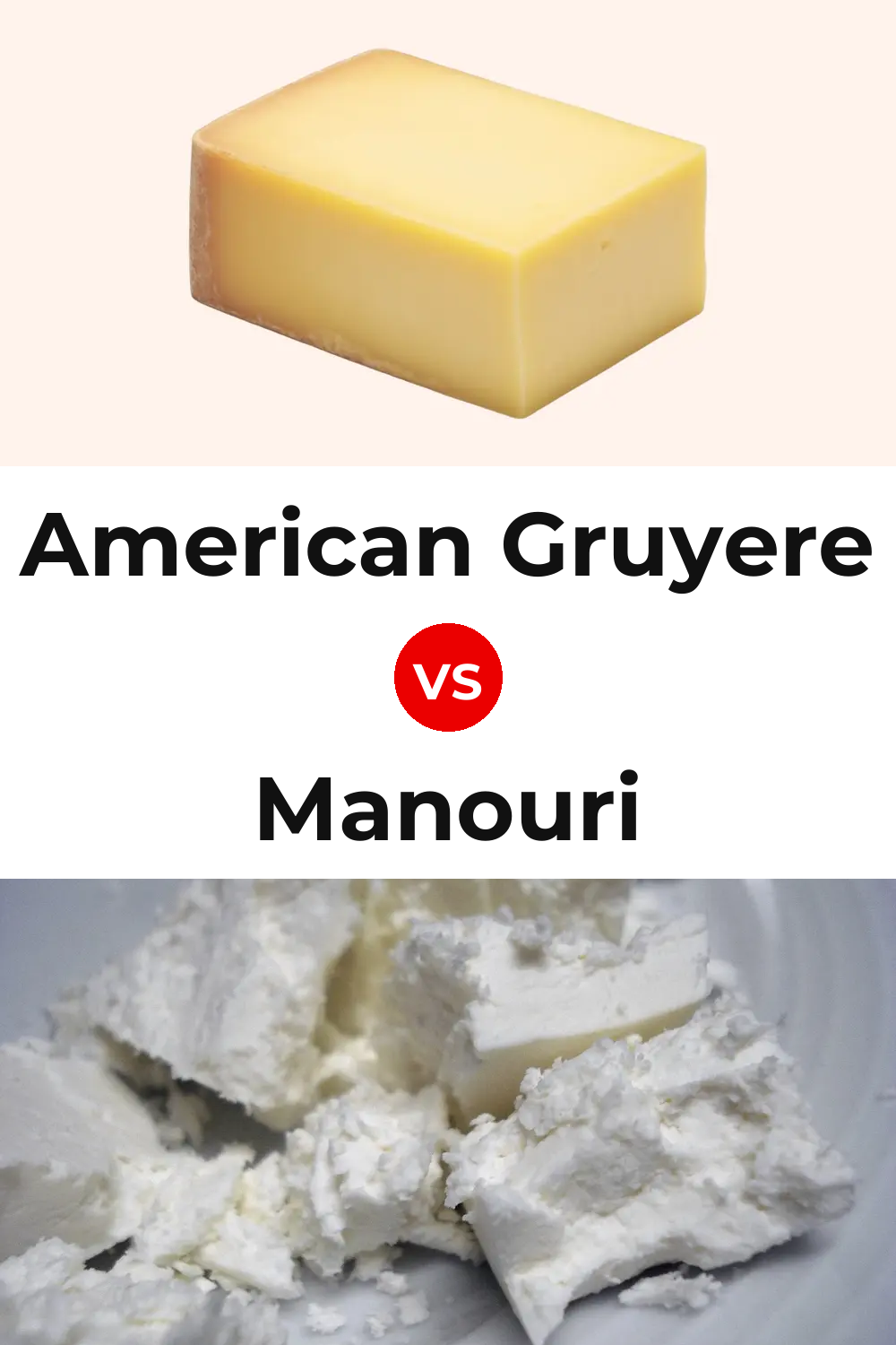 American Gruyere Cheese vs Manouri Cheese Pinterest comparison
