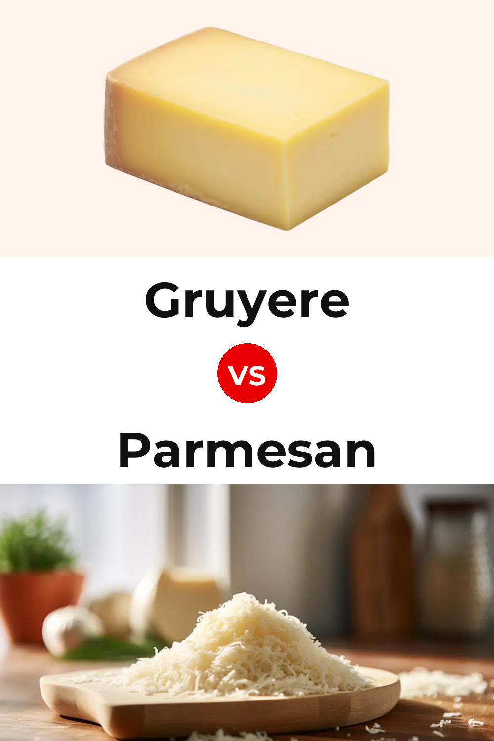 American Gruyere Cheese vs Parmesan Cheese Pinterest comparison