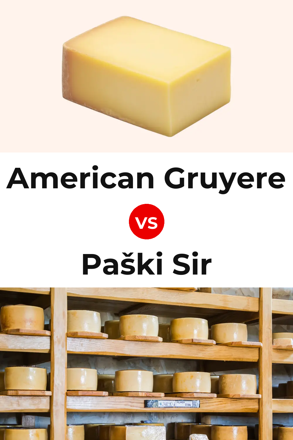 American Gruyere Cheese vs Paški Sir Cheese Pinterest comparison