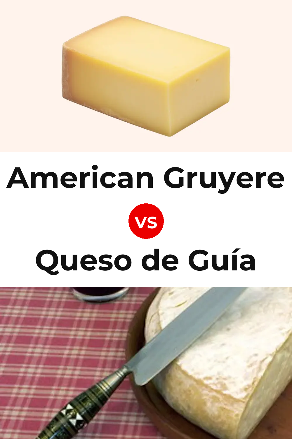 American Gruyere Cheese vs Queso de Guía Pinterest comparison