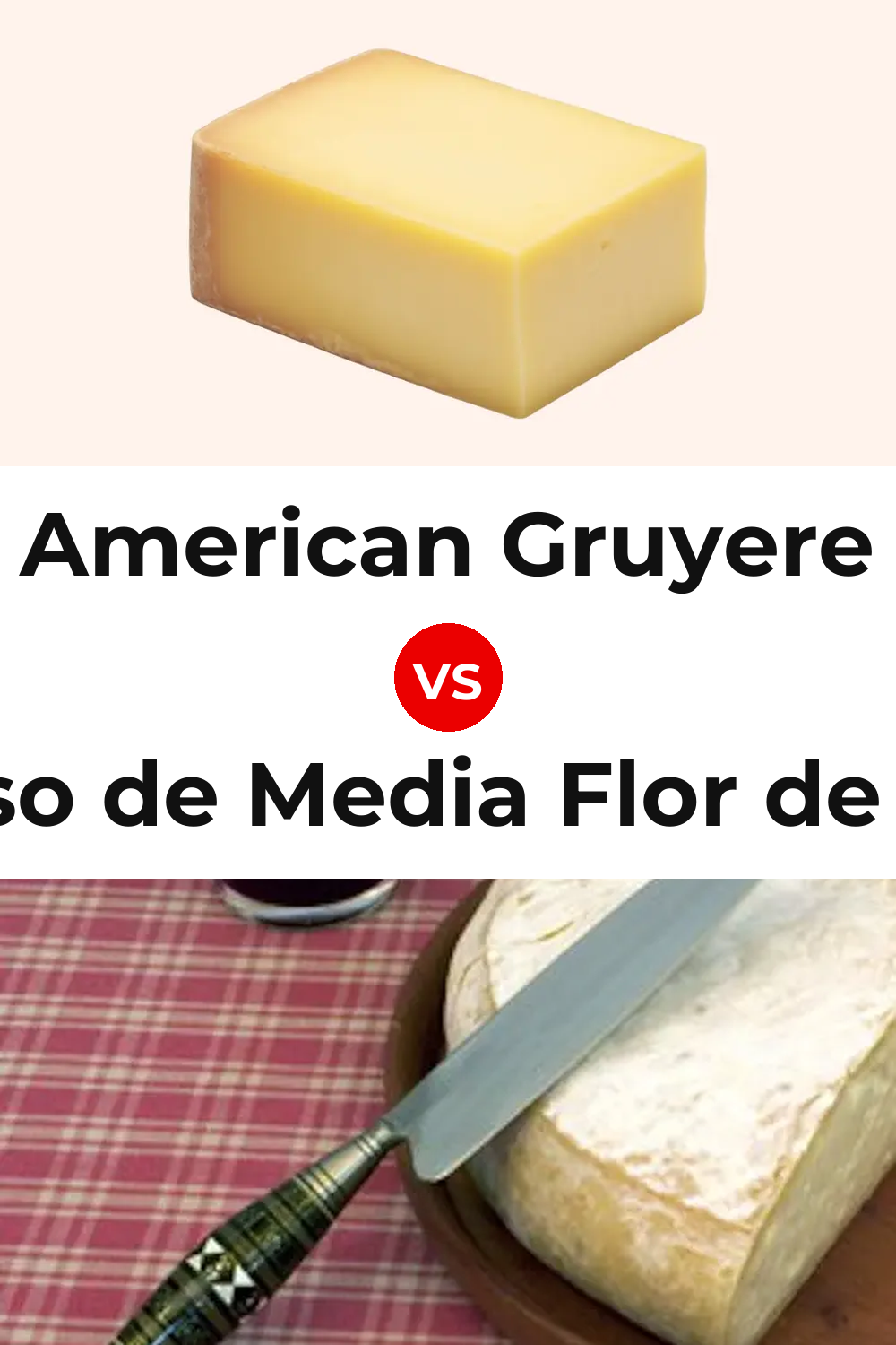 American Gruyere Cheese vs Queso de Media Flor de Guía Pinterest comparison