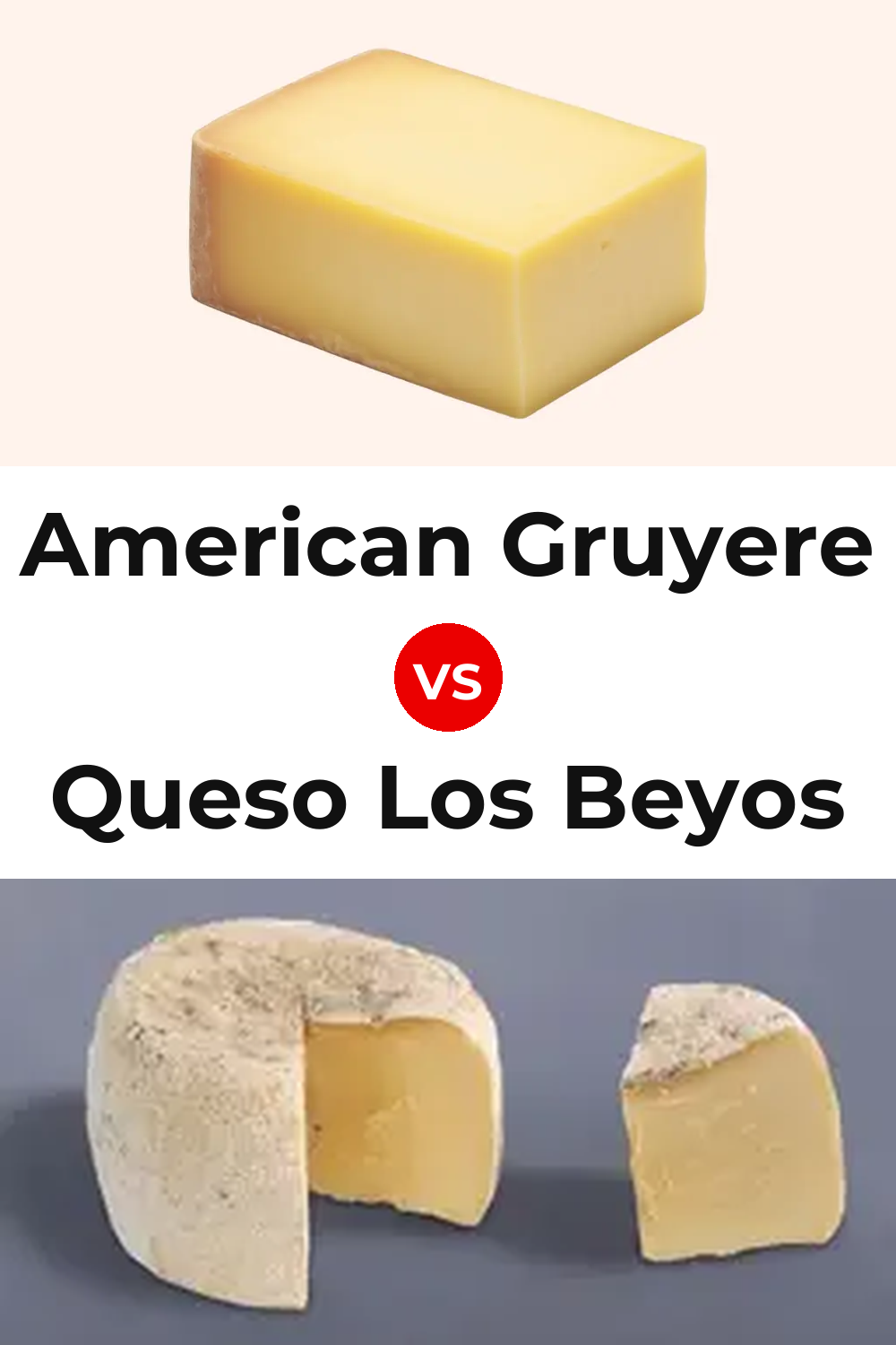 American Gruyere Cheese vs Queso Los Beyos Pinterest comparison