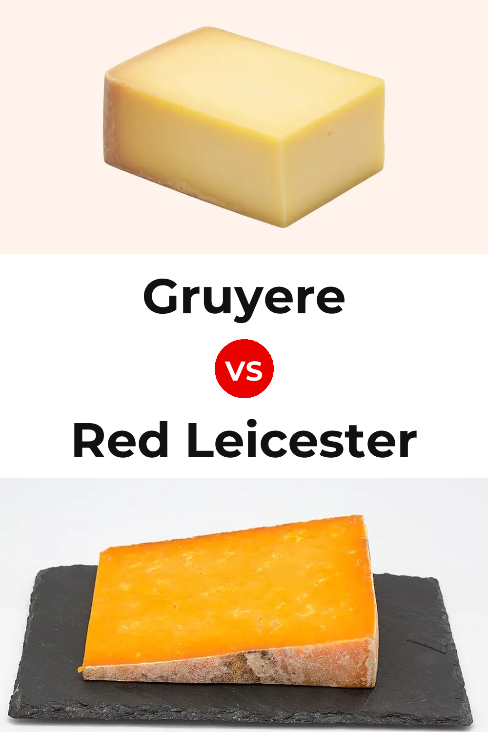 American Gruyere Cheese vs Red Leicester Cheese Pinterest comparison