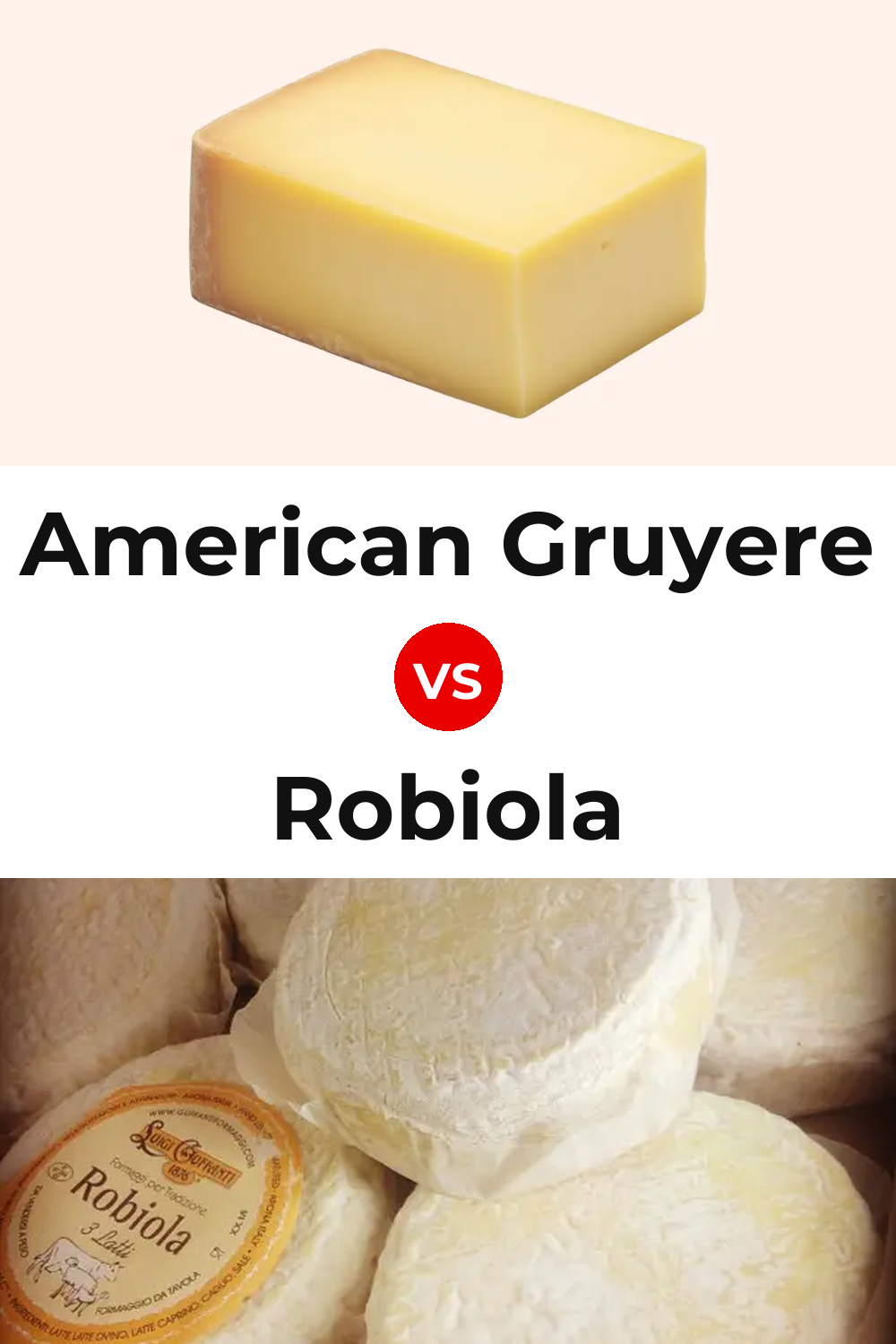American Gruyere Cheese vs Robiola Cheese Pinterest comparison