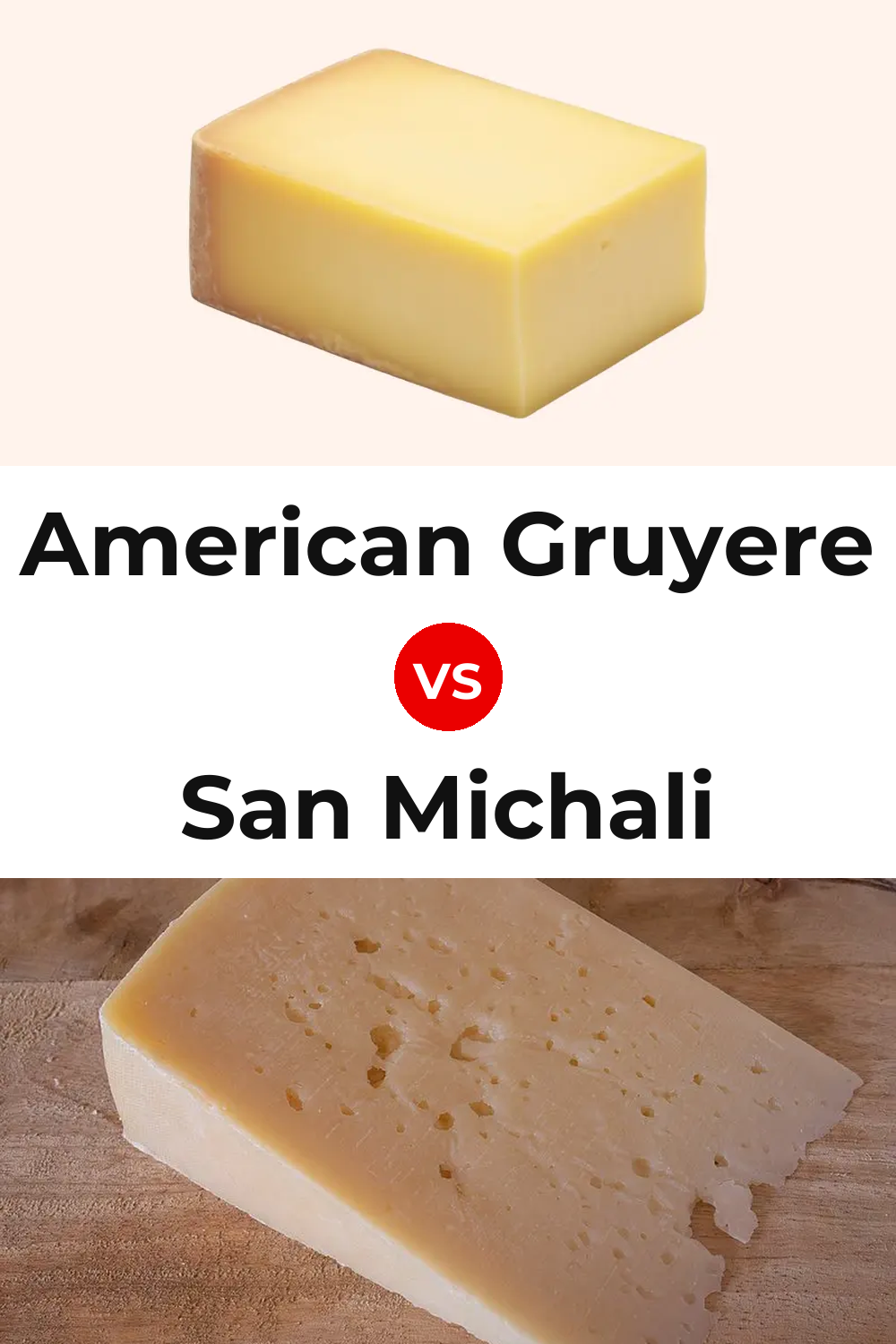 American Gruyere Cheese vs San Michali Cheese Pinterest comparison