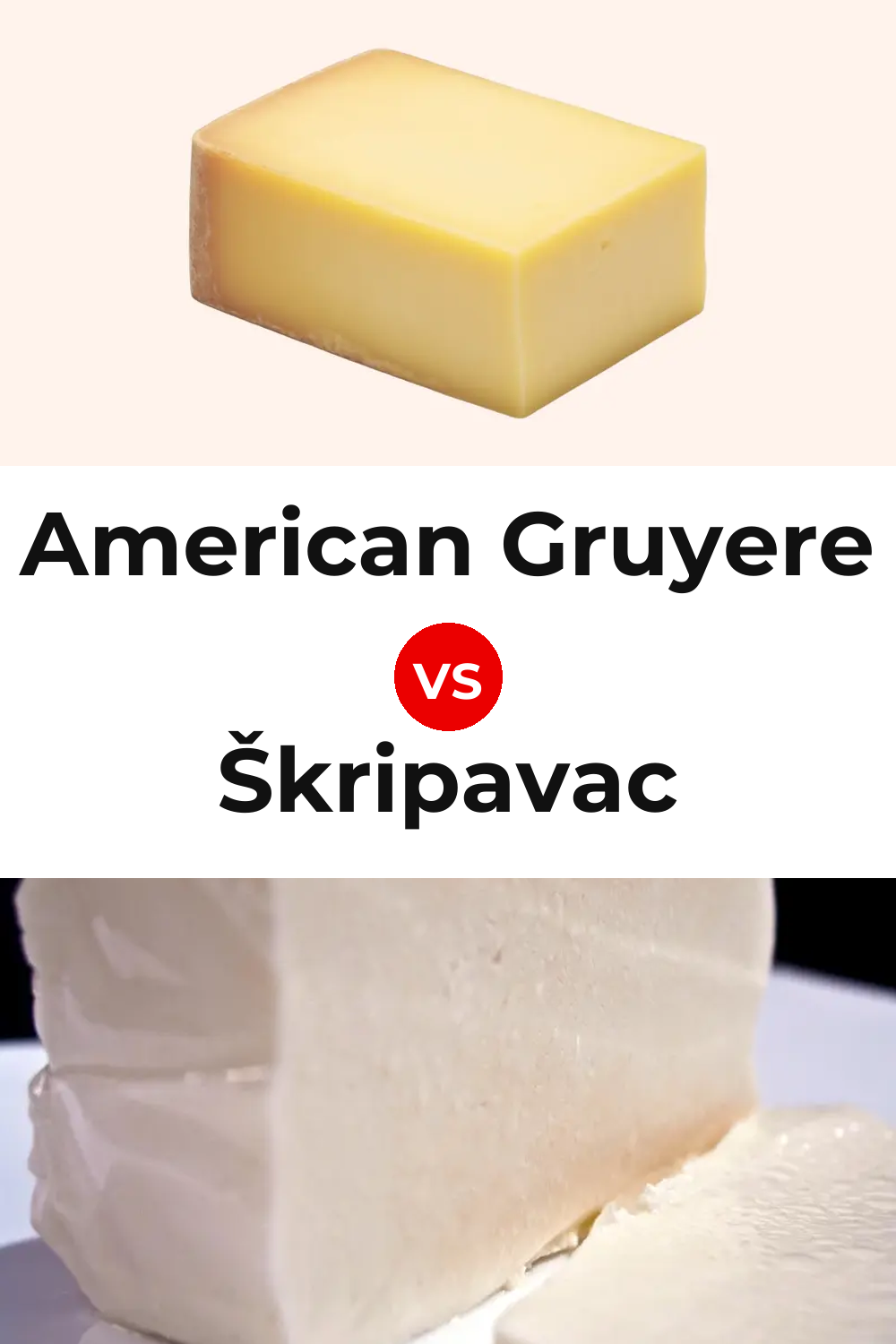 American Gruyere Cheese vs Škripavac Cheese Pinterest comparison