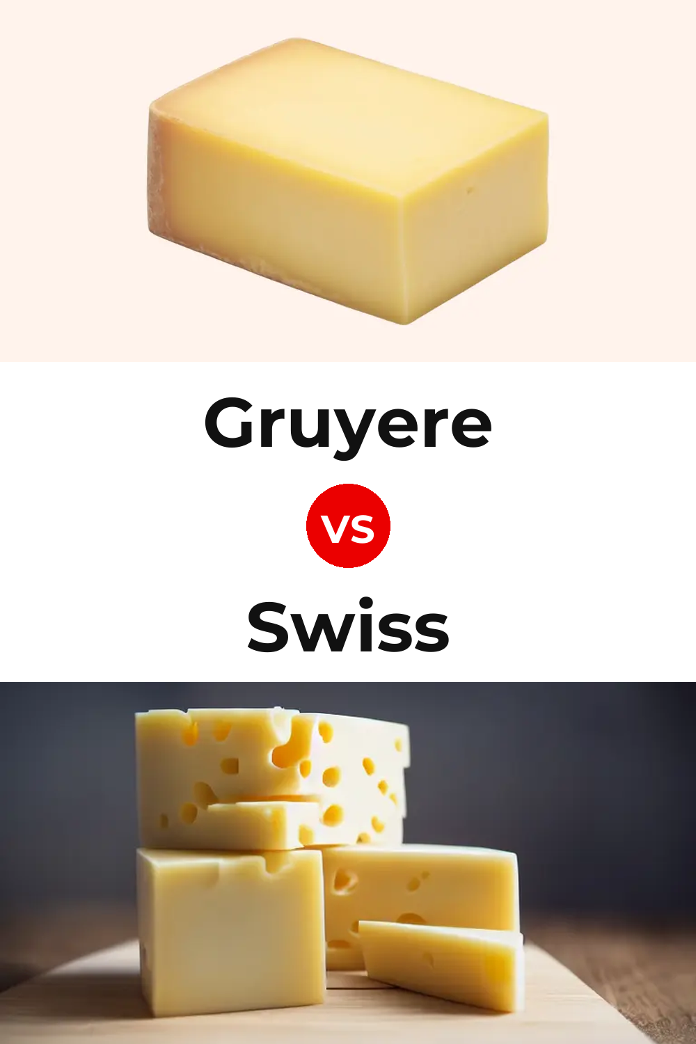 American Gruyere Cheese vs Swiss Cheese Pinterest comparison