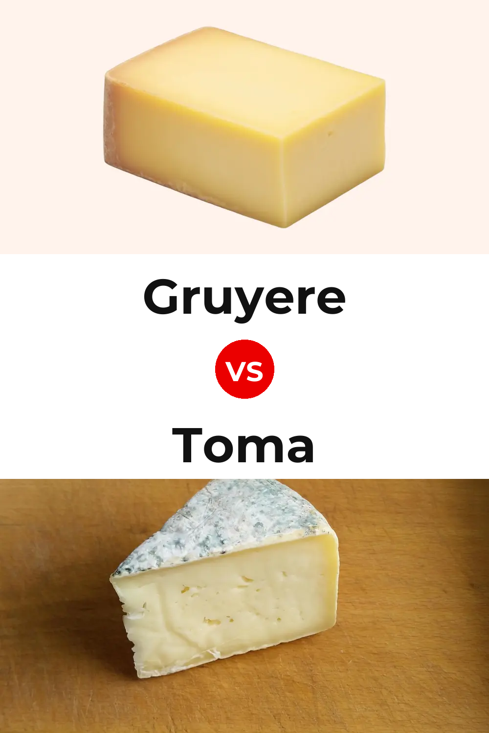 American Gruyere Cheese vs Toma Cheese Pinterest comparison