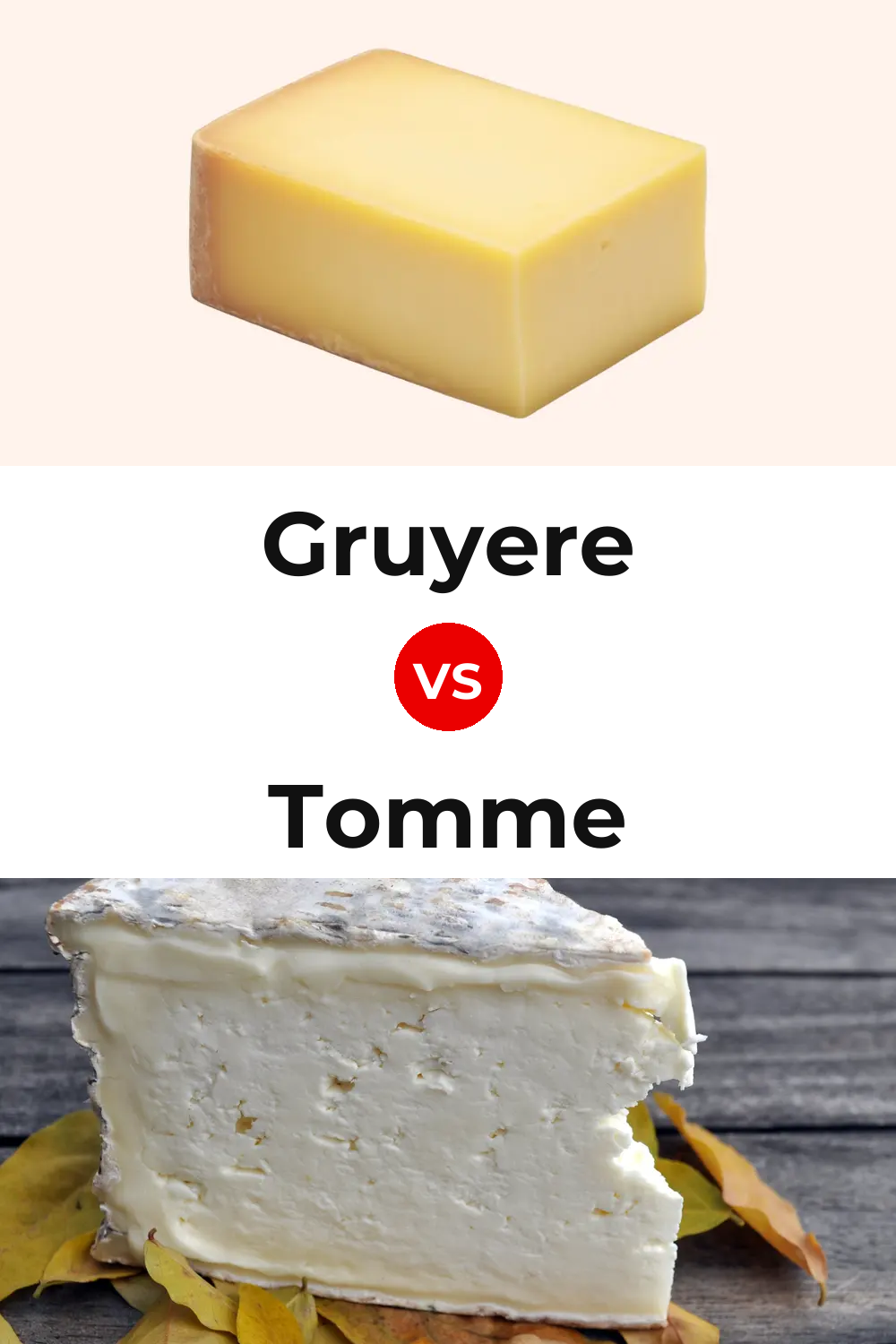 American Gruyere Cheese vs Tomme Cheese Pinterest comparison