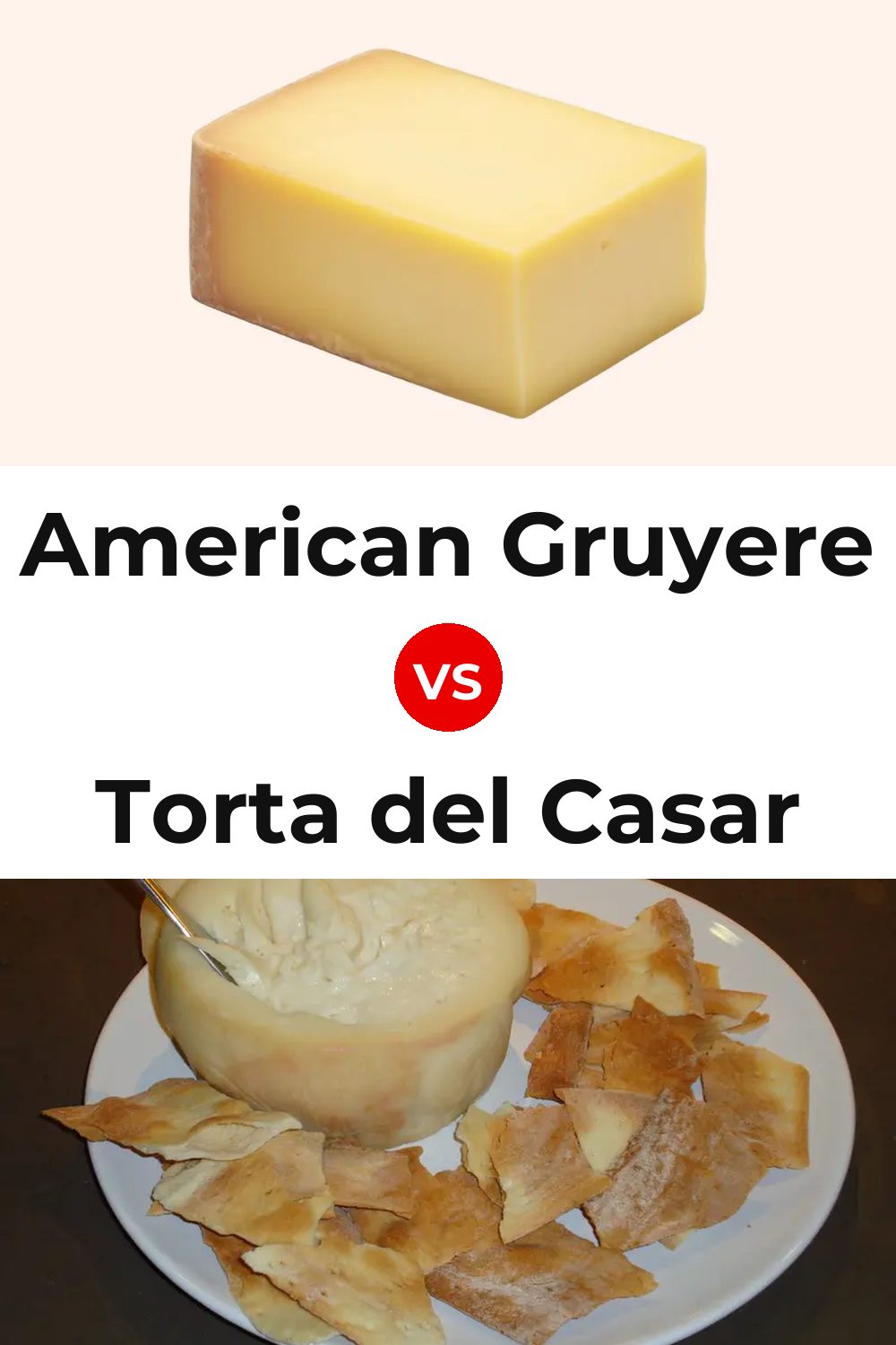 American Gruyere Cheese vs Torta del Casar Cheese Pinterest comparison