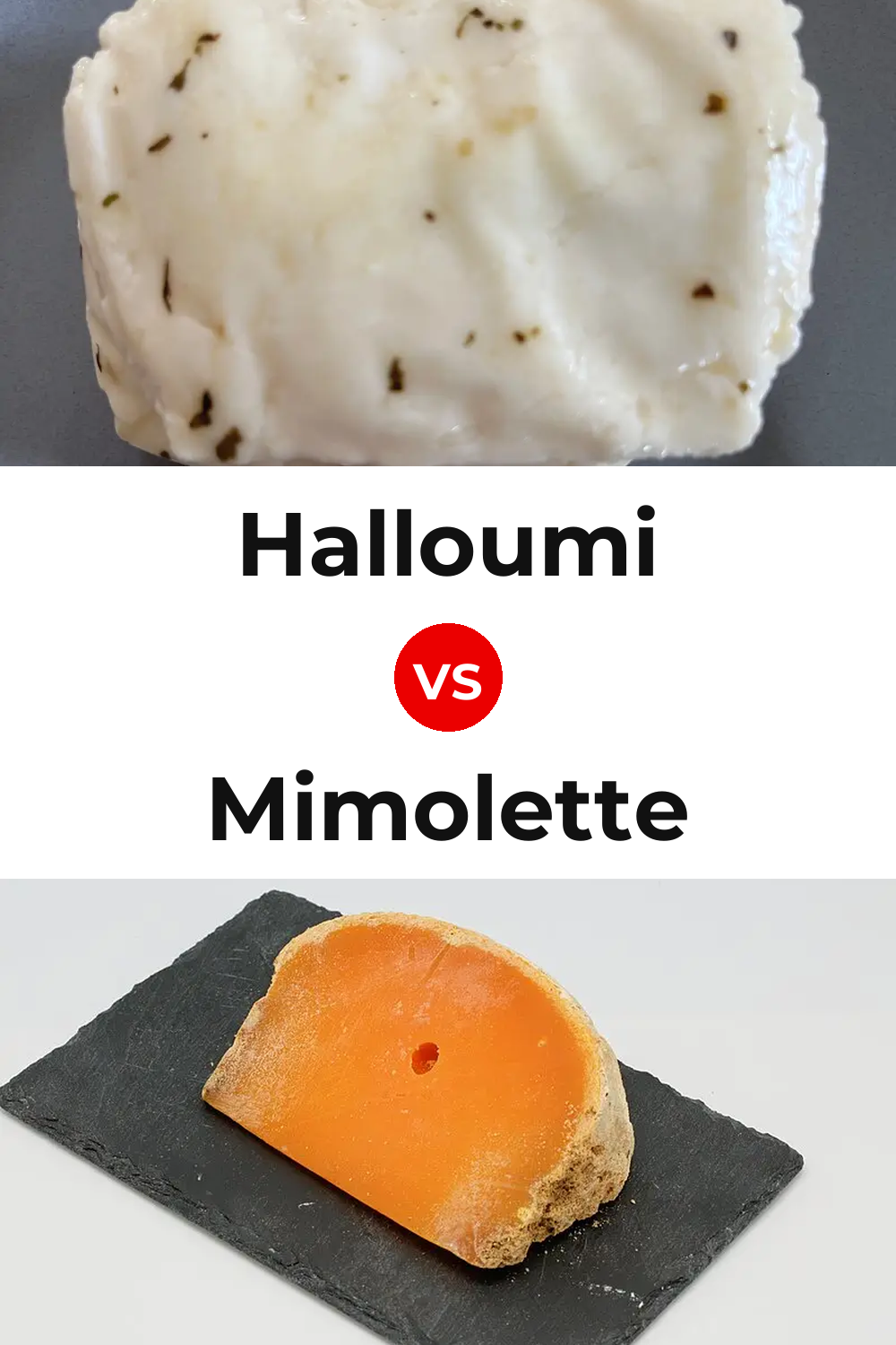 Halloumi Cheese vs Mimolette Cheese Pinterest comparison