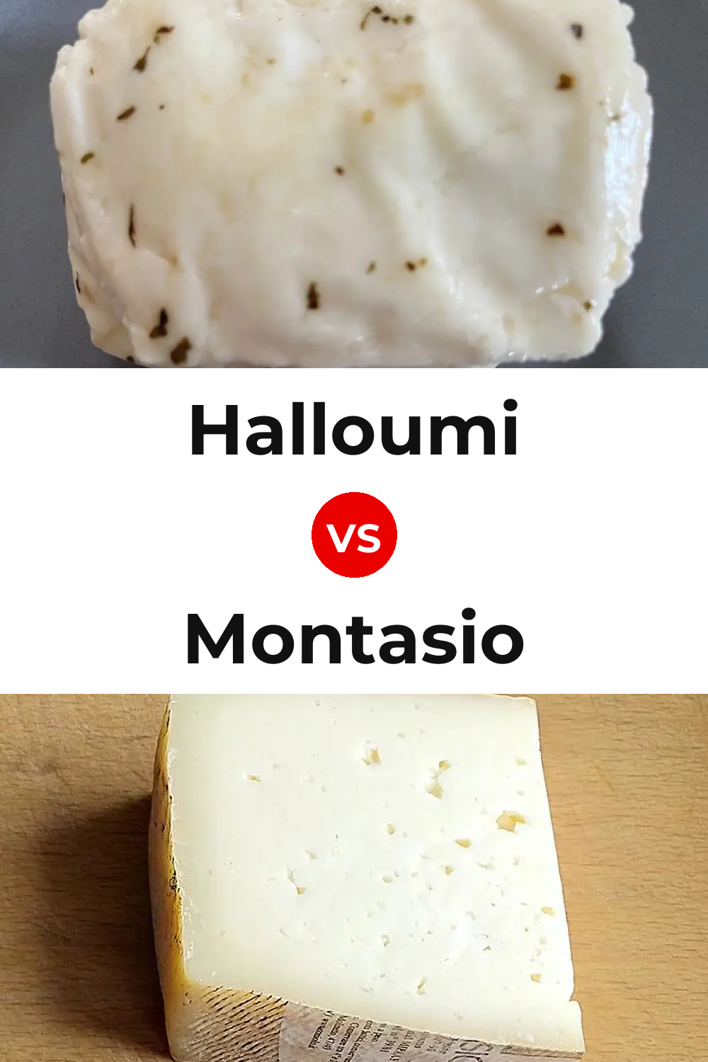 Halloumi Cheese vs Montasio Cheese Pinterest comparison