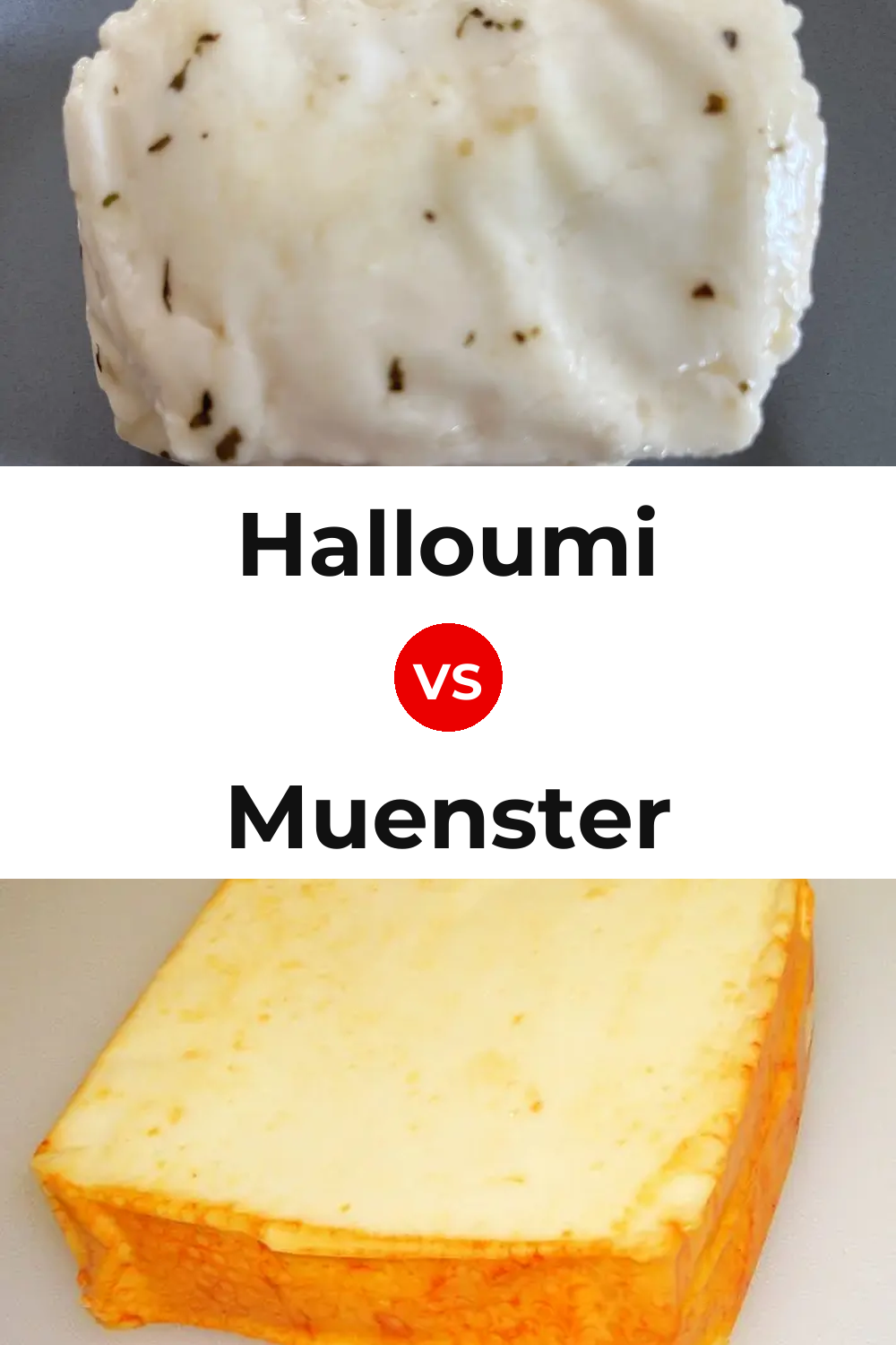 Halloumi Cheese vs Muenster Cheese Pinterest comparison
