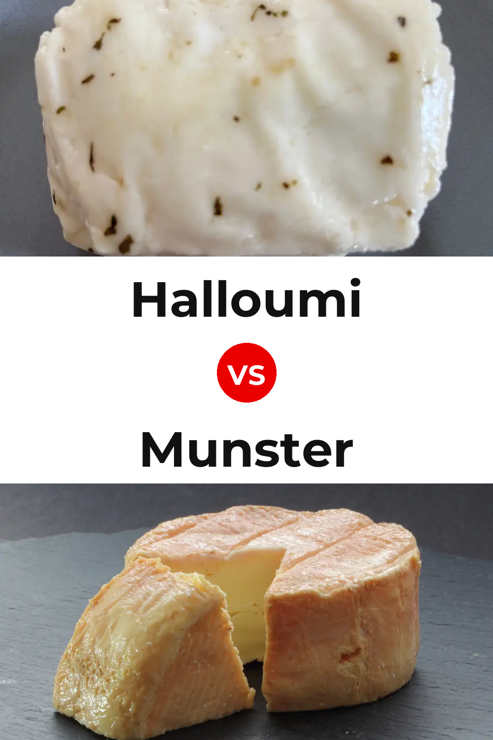 Halloumi Cheese vs Munster Cheese Pinterest comparison