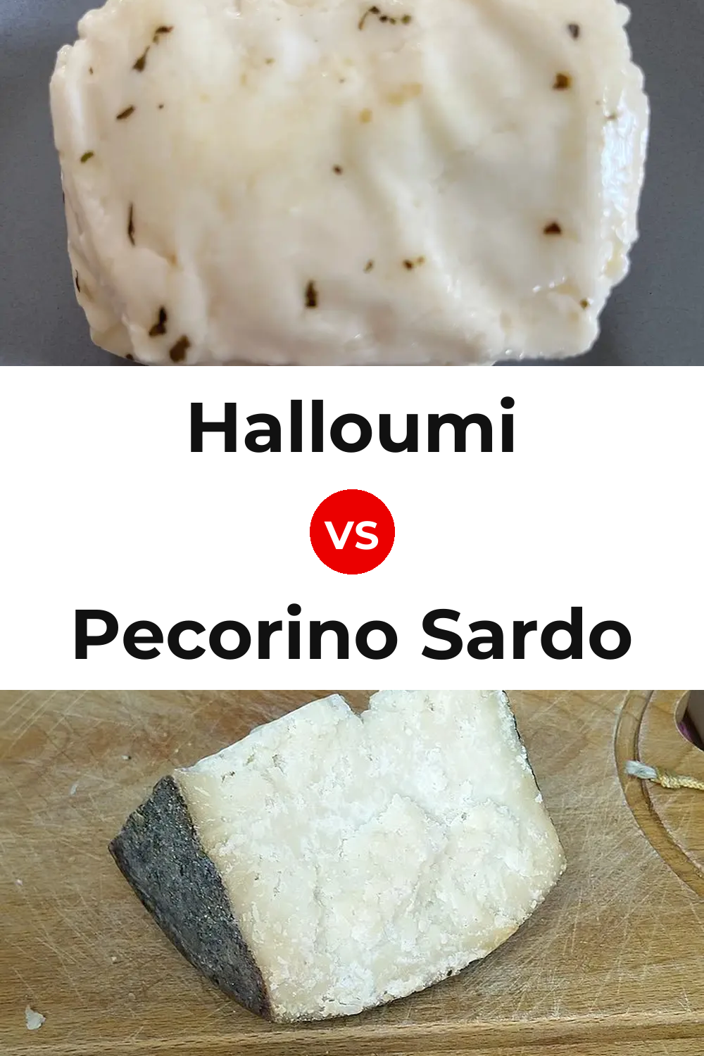 Halloumi Cheese vs Pecorino Sardo Cheese Pinterest comparison