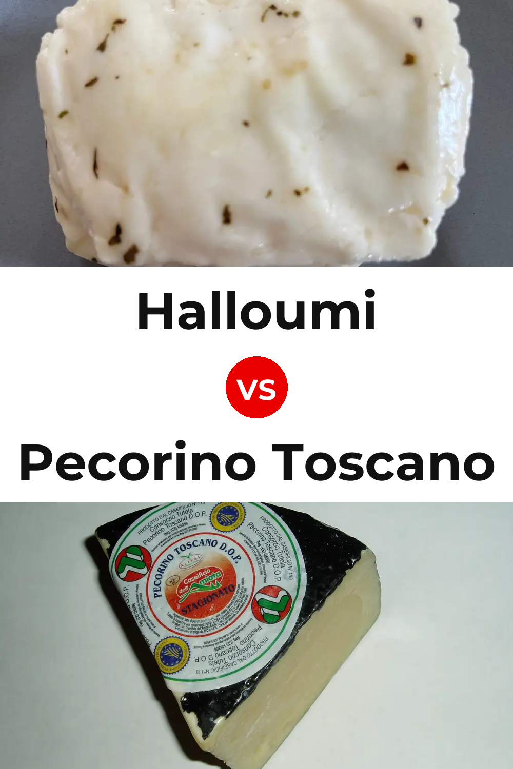 Halloumi Cheese vs Pecorino Toscano Cheese Pinterest comparison