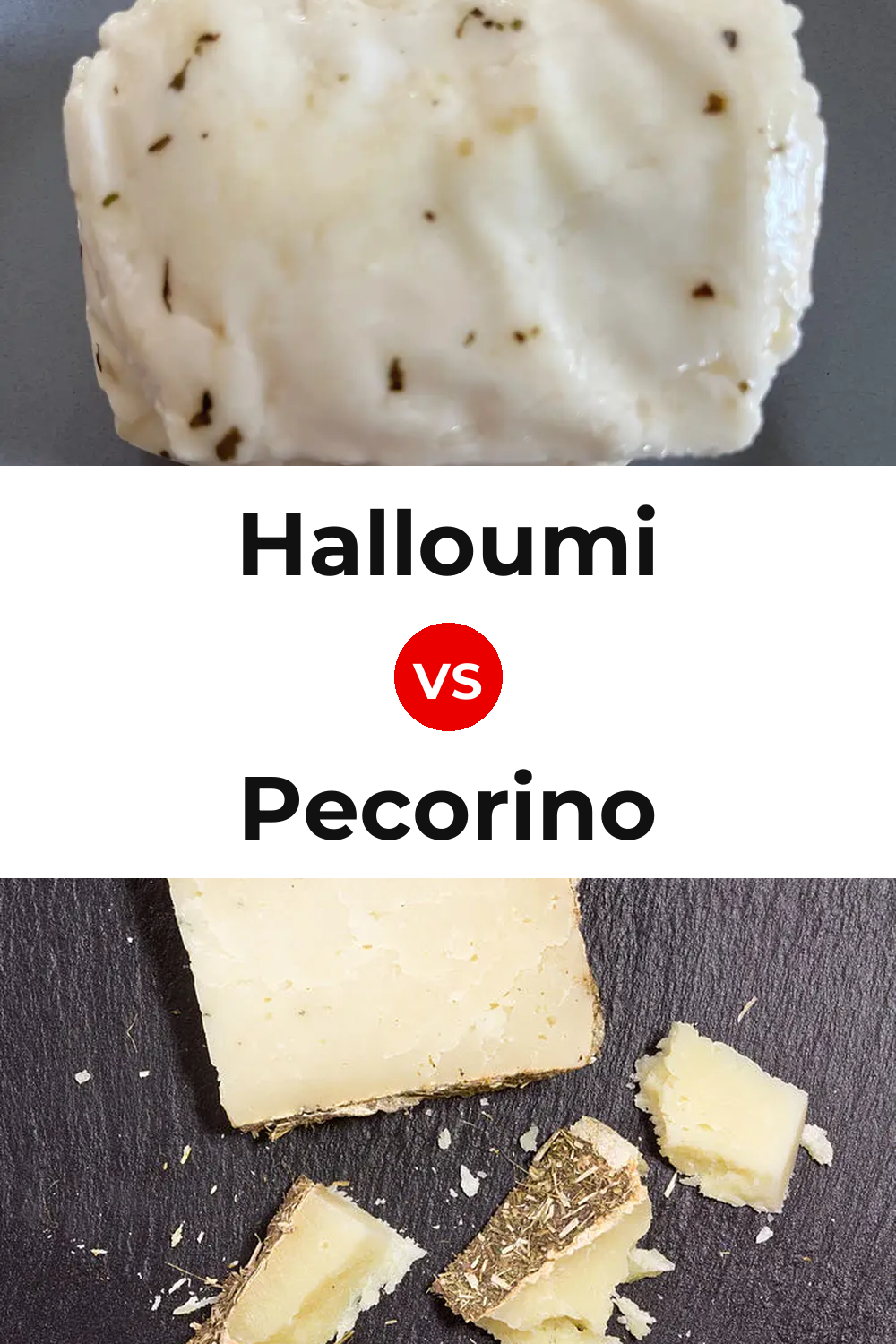 Halloumi Cheese vs Pecorino Cheese Pinterest comparison
