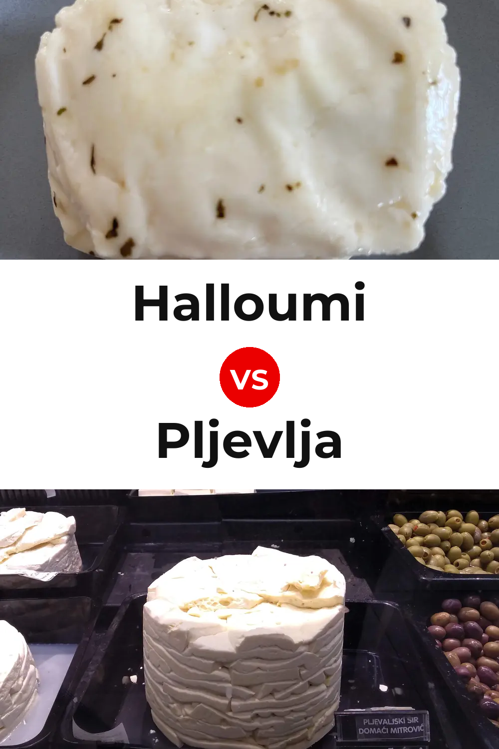 Halloumi Cheese vs Pljevlja Cheese Pinterest comparison