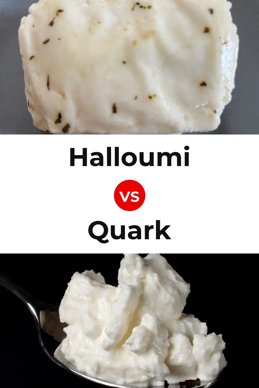 Halloumi Cheese vs Quark Cheese Pinterest comparison