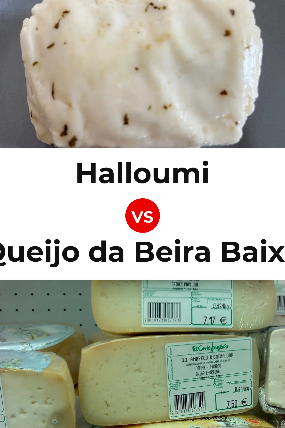 Halloumi Cheese vs Queijo da Beira Baixa Pinterest comparison