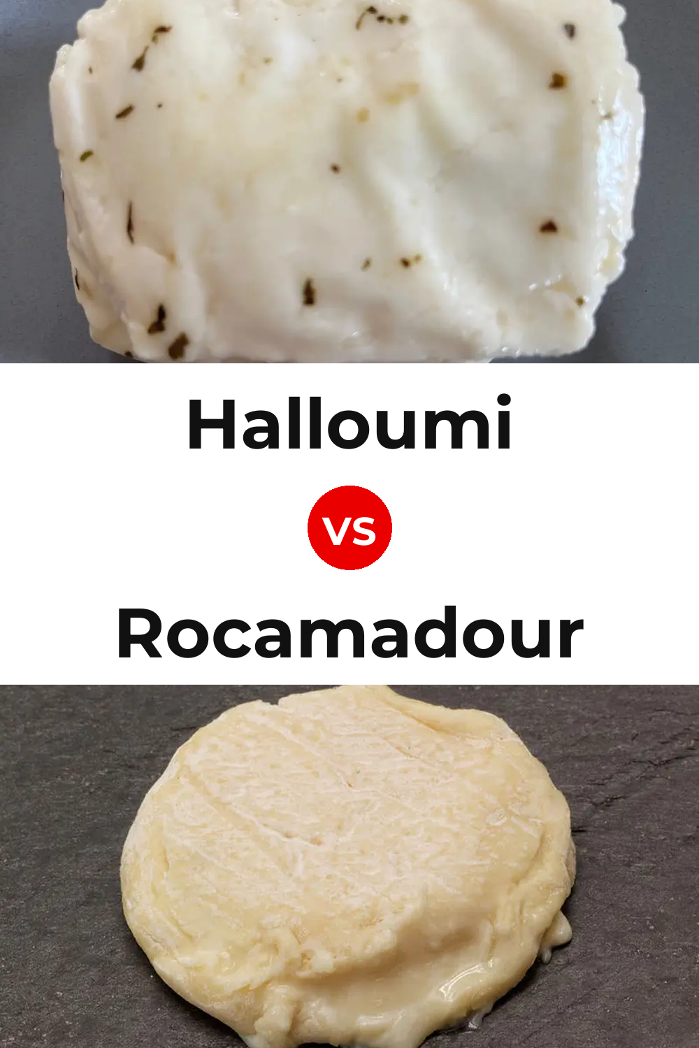 Halloumi Cheese vs Rocamadour Cheese Pinterest comparison