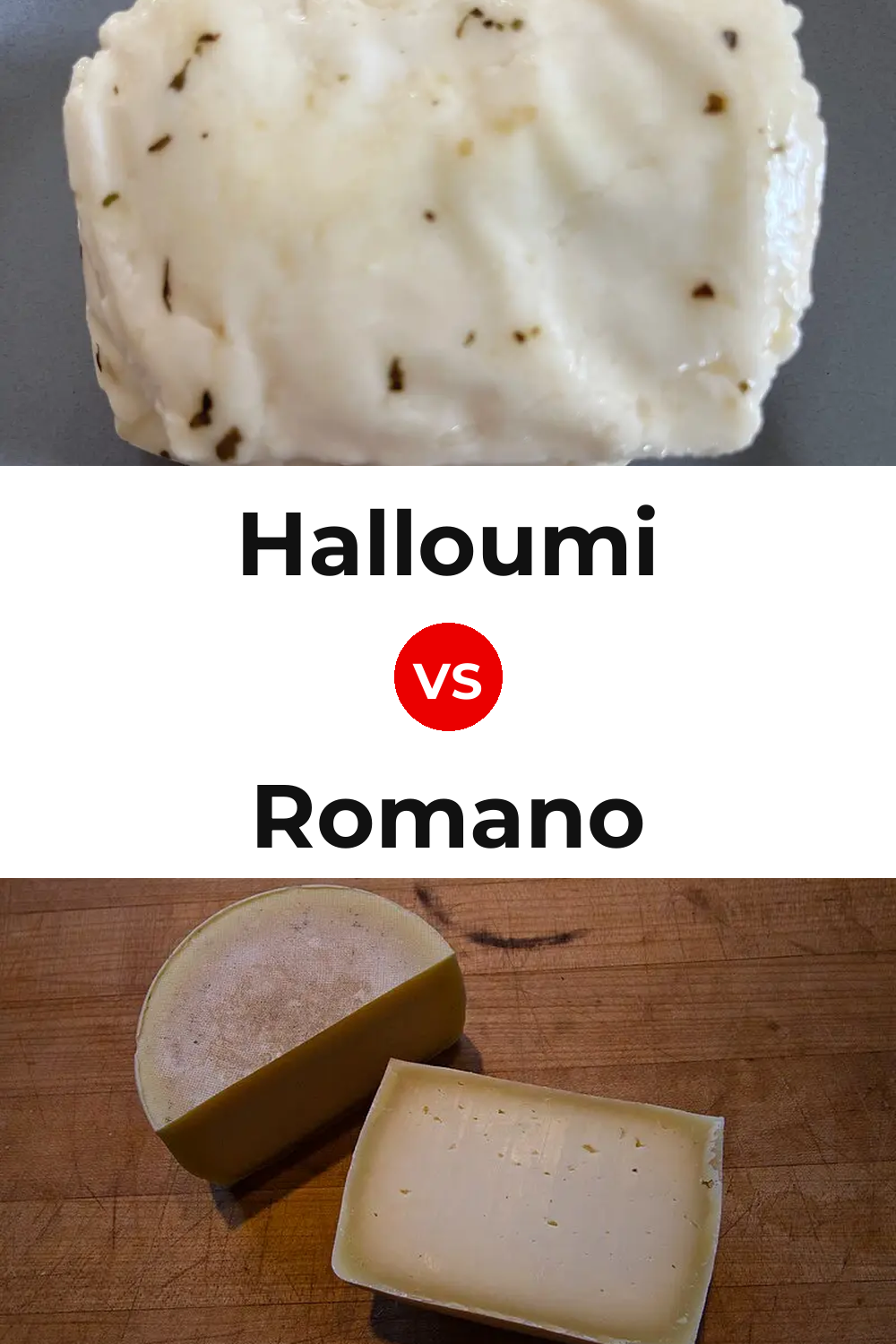 Halloumi Cheese vs Romano Cheese Pinterest comparison