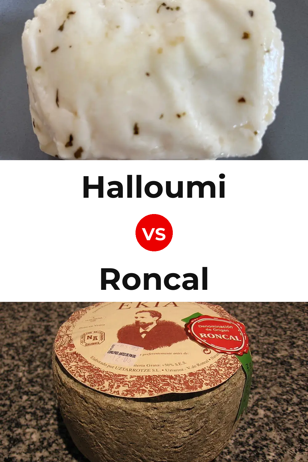Halloumi Cheese vs Roncal Cheese Pinterest comparison