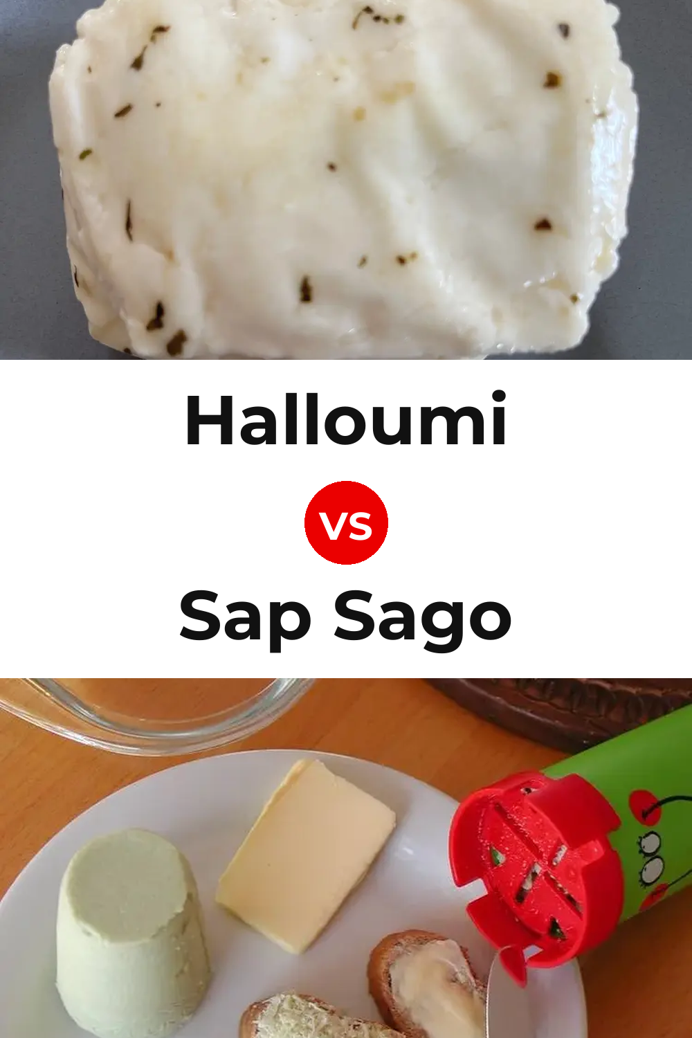 Halloumi Cheese vs Sap Sago Cheese Pinterest comparison