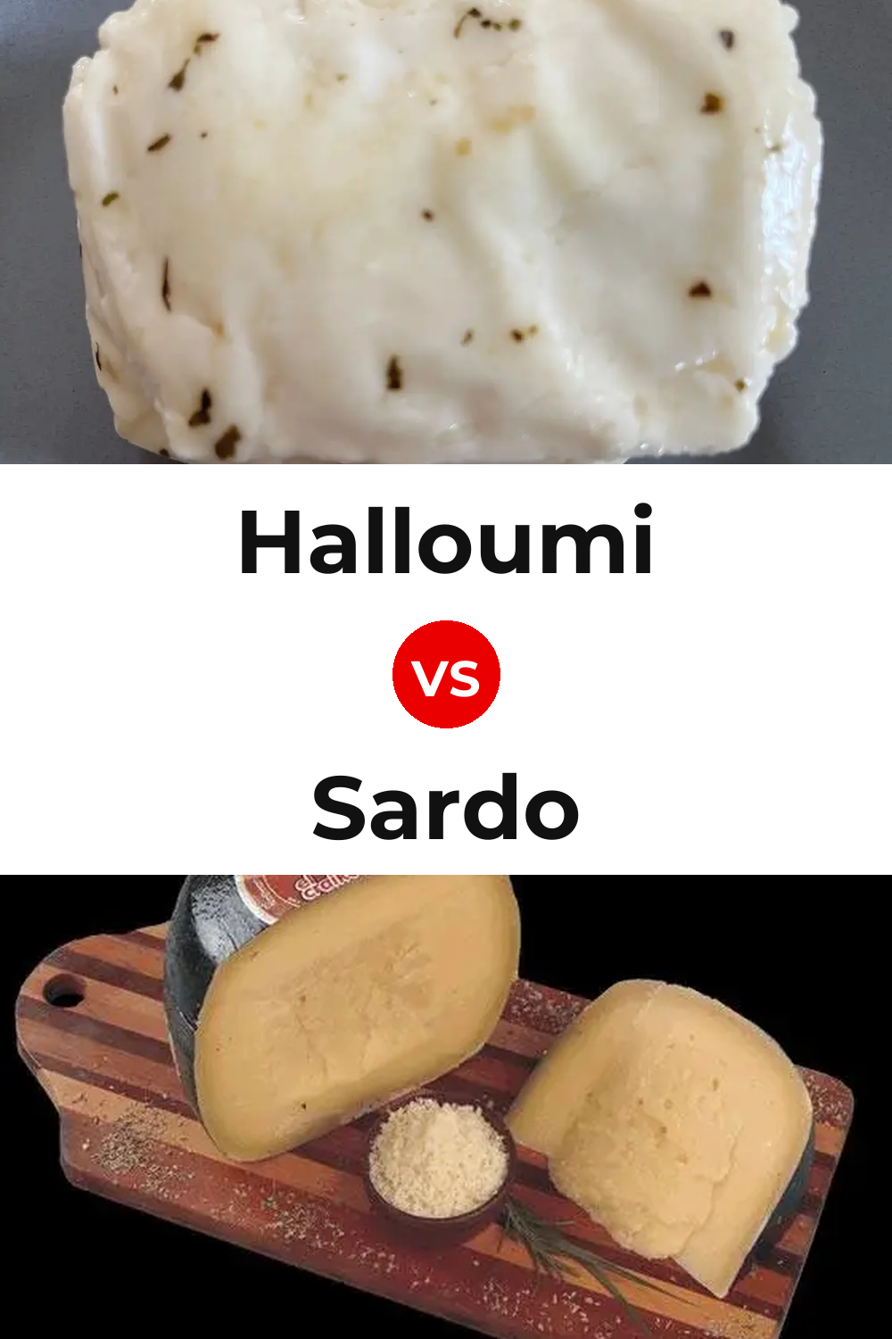 Halloumi Cheese vs Sardo Cheese Pinterest comparison