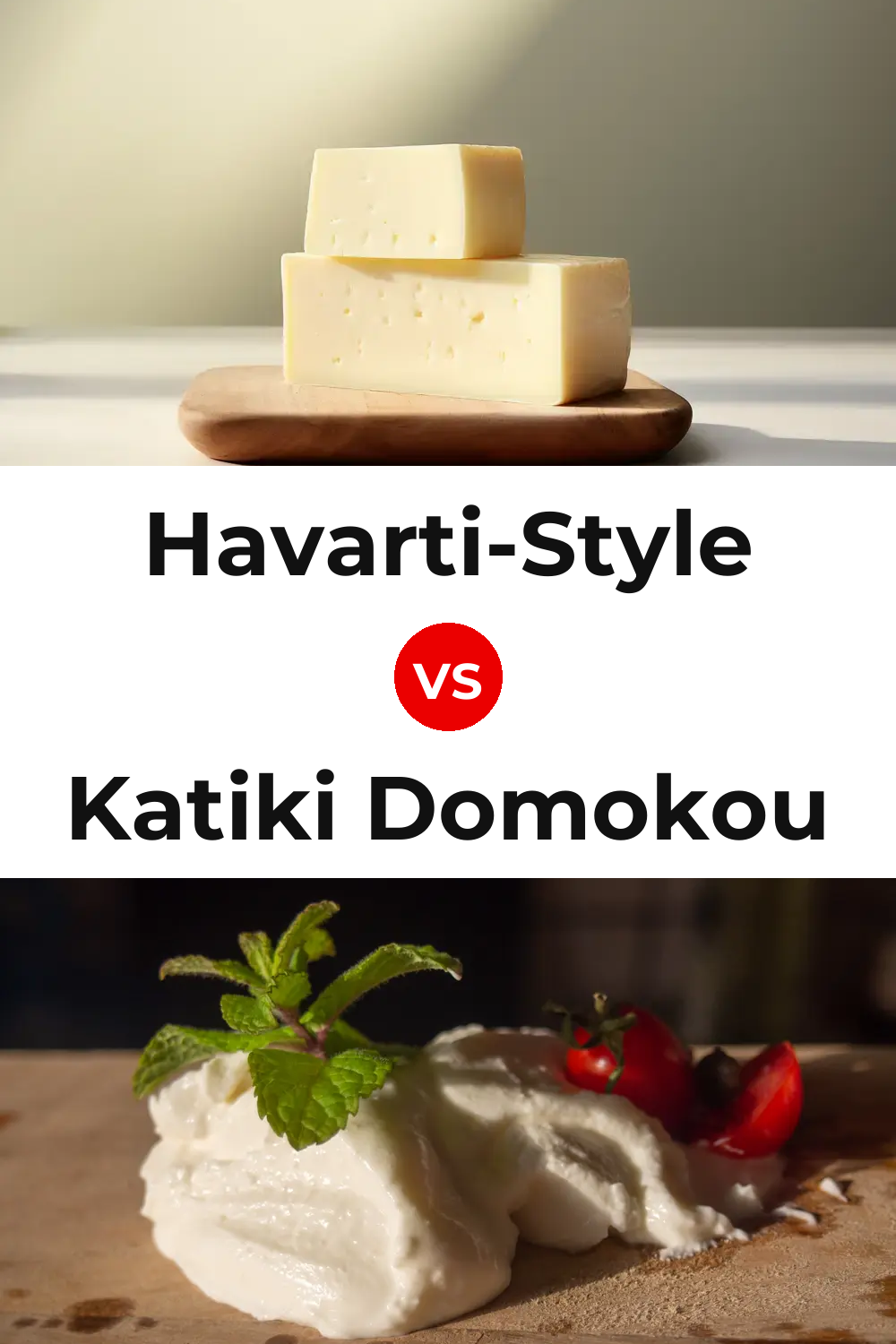 Havarti-Style Cheese vs Katiki Domokou Cheese Pinterest comparison
