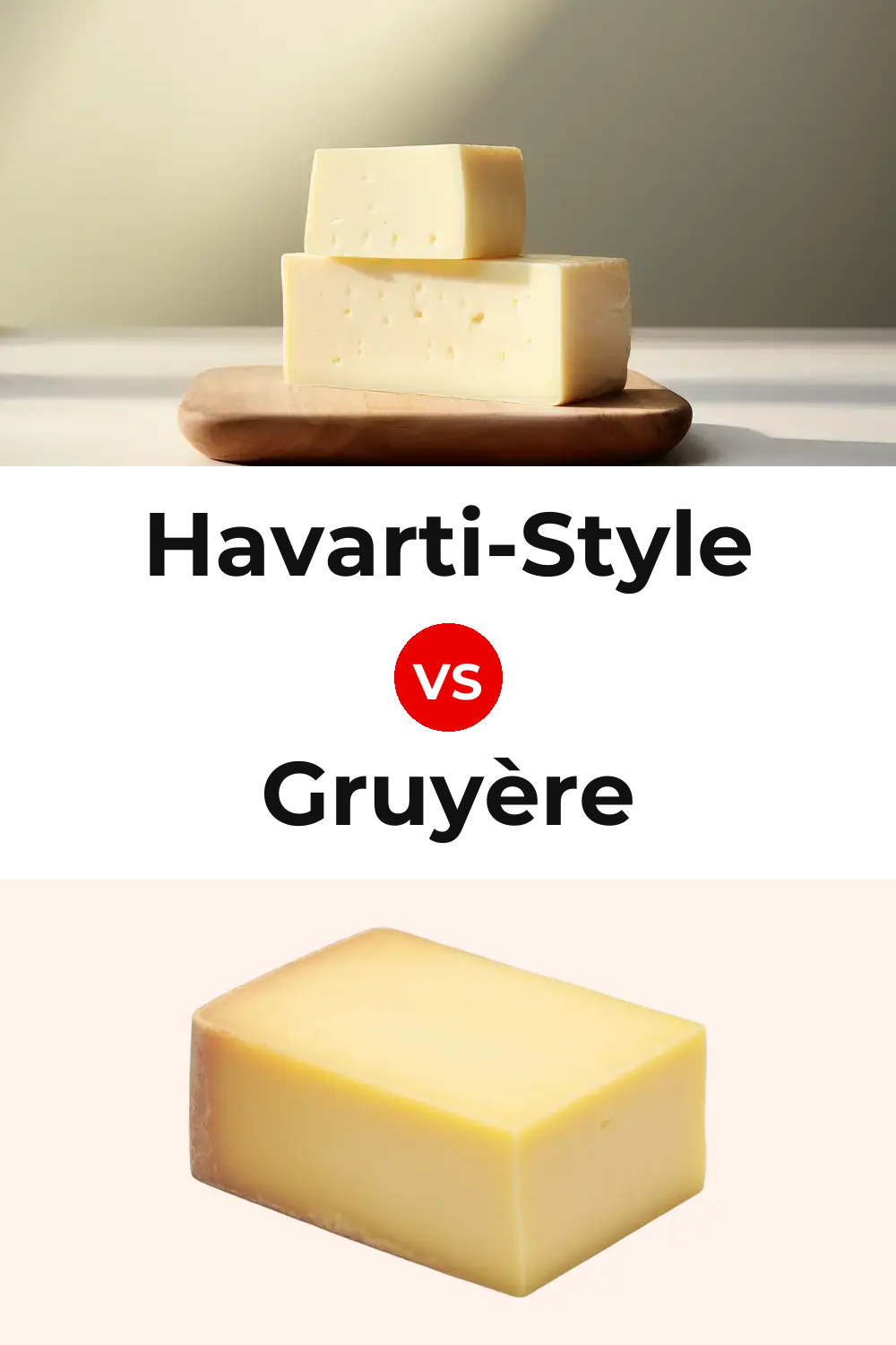 Havarti-Style Cheese vs Gruyère Cheese Pinterest comparison