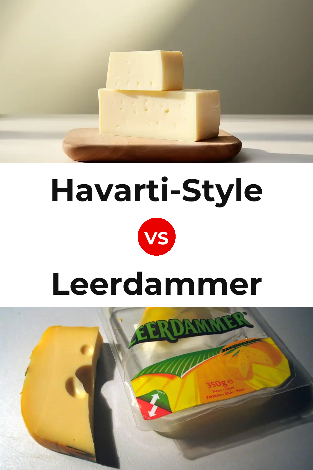 Havarti-Style Cheese vs Leerdammer Cheese Pinterest comparison