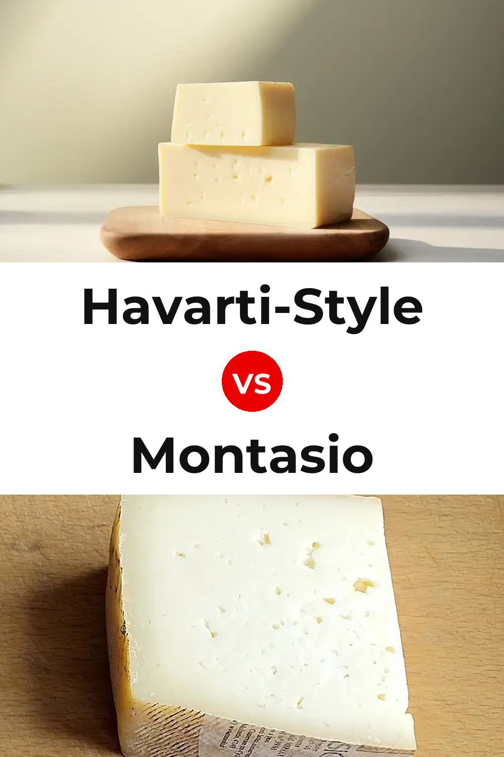 Havarti-Style Cheese vs Montasio Cheese Pinterest comparison