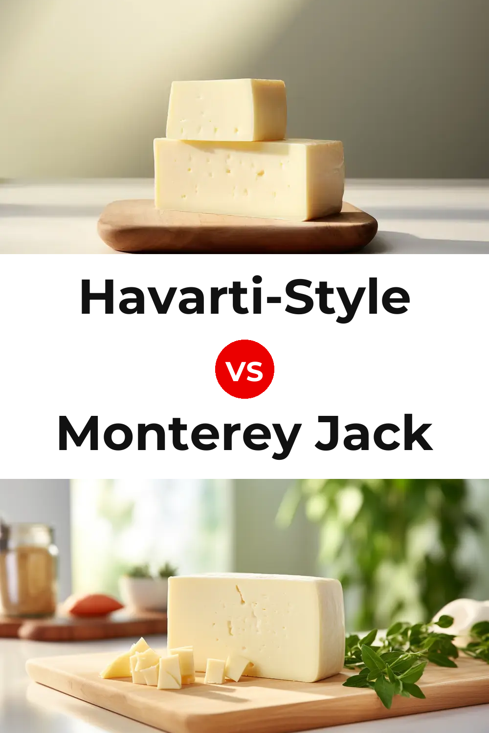 Havarti-Style Cheese vs Monterey Jack Cheese Pinterest comparison