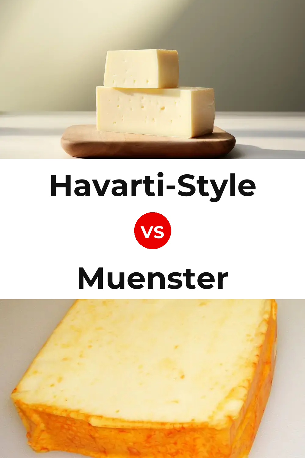 Havarti-Style Cheese vs Muenster Cheese Pinterest comparison